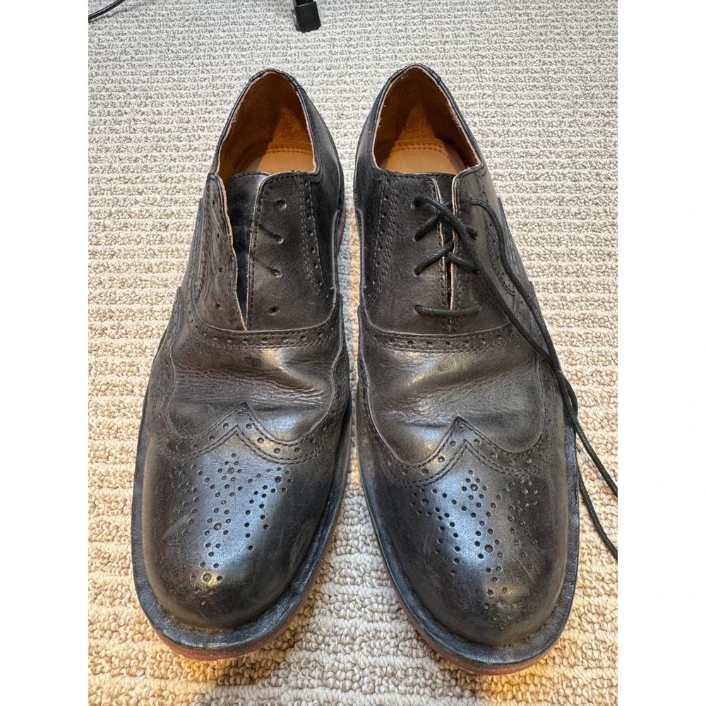 Sebago Brattle II Smooth Black Leather Wingtip Oxford Mens Shoes Size 10D